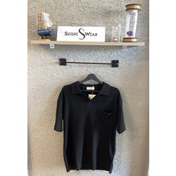Cep Detaylı Polo Yaka T-Shirt Siyah