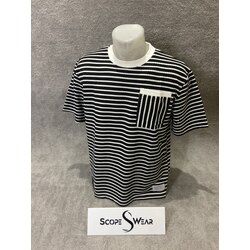 Yeni Sezon Siyah Çizgili Cep Detaylı T-Shirt 