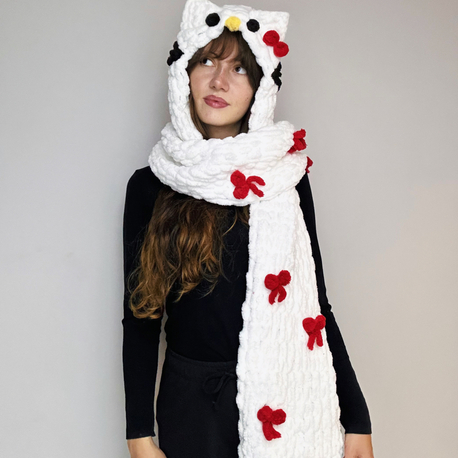 Hello kitty kapüşonlu atkı