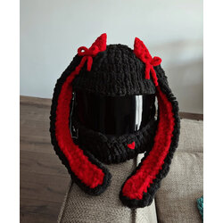 Red-Black Bunny motor kask kılıfı