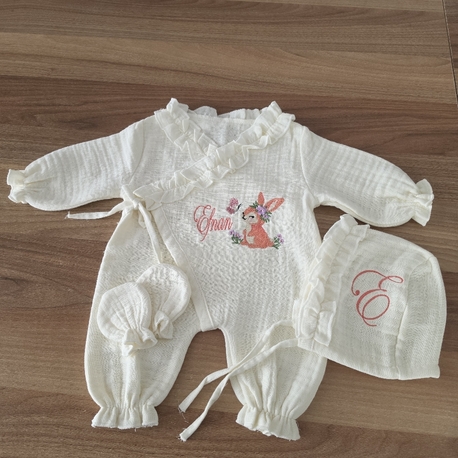ön sipariş müslin tulum set istenilen desen çalışılır 