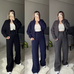 Bomber Ceketli İçi Şardonlu Eşofman Takımları(Renk Seçin)