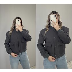 Zara Model Antrasit Bomber Ceket