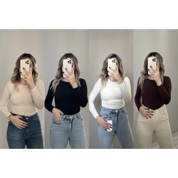 Bisiklet Yaka Bodysuit(Renk Seçimi Yapın)