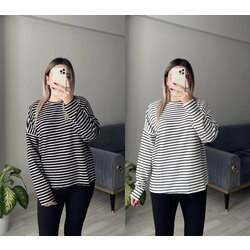 Çizgili Basic Sweatler