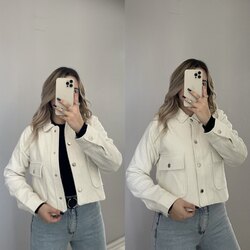 Zara Ekru Kaşe Bomber Ceket