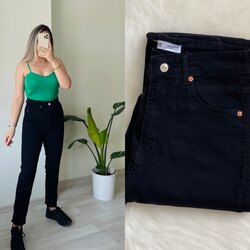 Zara Ultra Yüksek Bel Siyah Mom Jean