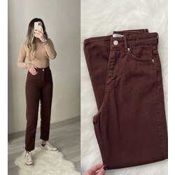Zara Ultra Yüksek Bel Kahverengi Mom Jean