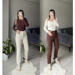 Zara Acı Kahve/Krem Mom Jean