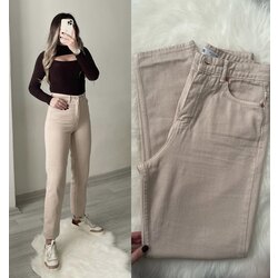Zara Ultra Yüksek Bel Bej Mom Jean 