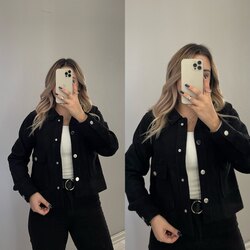 Zara Siyah Kaşe Bomber Ceket