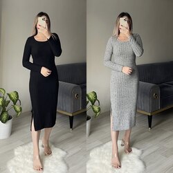 Fitilli Yün Triko Elbiseler(Renk Seçin)