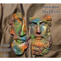 Pop Art Zeus&Poseidon Duvar Heykeli