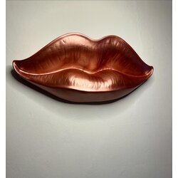 Rose Gold Metalik Dudak Heykel