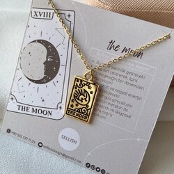The Moon Tarot Kartı Kolye