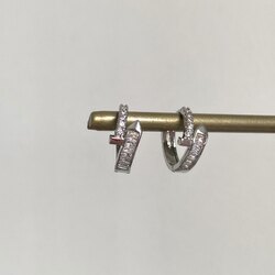 taşlı çelik silver küpe