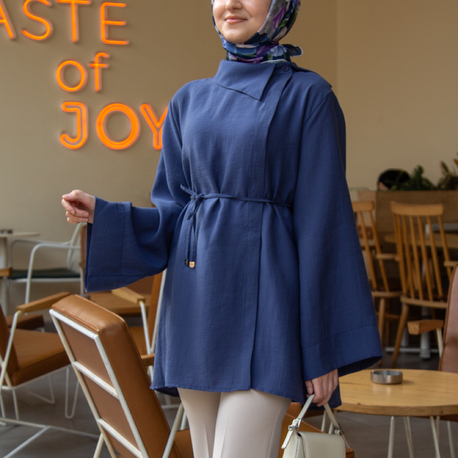 Mirel Tensel Tunik | İndigo Mavisi
