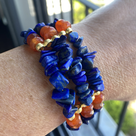 Lapis Lazuli & Karnelyan Akik Bileklik