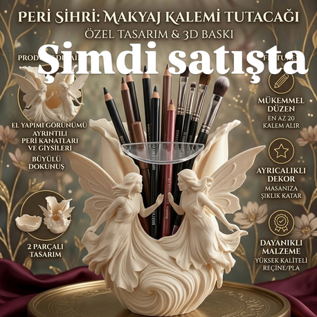 Melek figürlü makyaj kalem organizeri