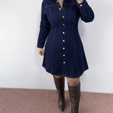 Esnek Denim Elbise