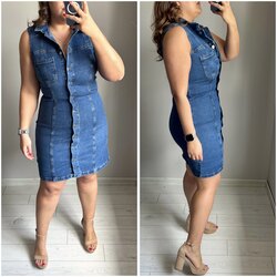 Gömlek Yaka Denim Elbise