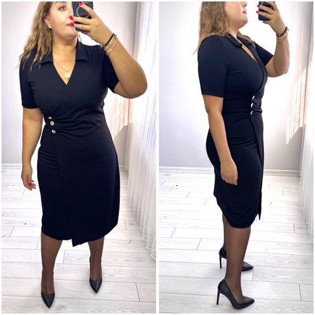 Yan Drape Detaylı Asimetrik Likralı Dokuma Elbise
