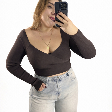 Premium Kalite Triko Crop Kazak