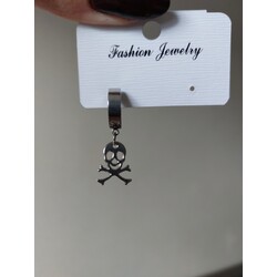 unisex çelik kurukafa küpe