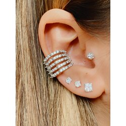 Beş Sıra Taşlı İthal Ear Cuff(Tek adet)