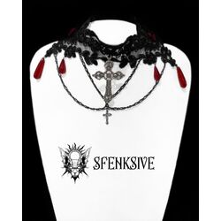 Victorian goth dantel kolye