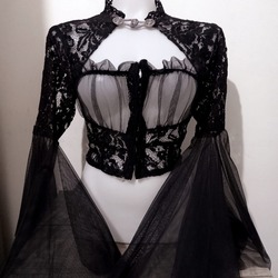 Goth Tül Detaylı Büstiyer