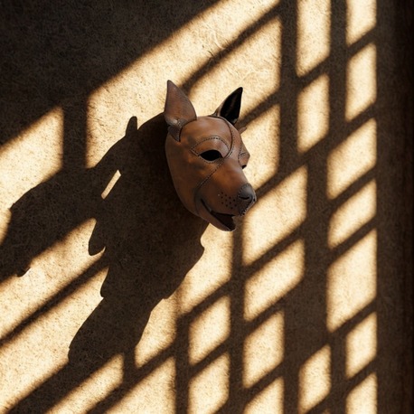 El Yapımı Deri Köpek Maskesi – Çoban Köpeği Esintili