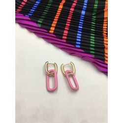 pembe zincir küpe
