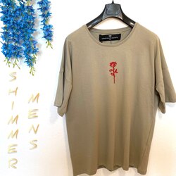Oversize Gül Detaylı Tişört
