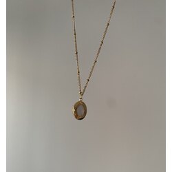beyaz mineli minimal kolye