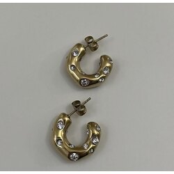mini taşlı halka küpe