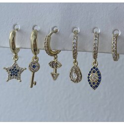 6lı charm küpe seti