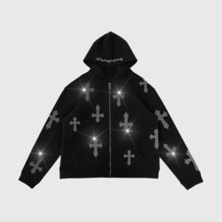 Shiny Force HELİOS Rhinestone Zip