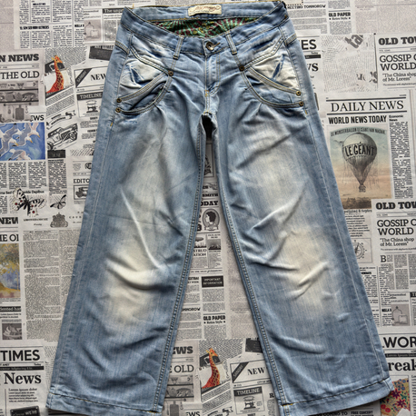 Ed Hardy Cep Detaylı Bol Paça Kot Pantolon