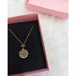 Çelik Opal Yıldız Taşlı Kolye 