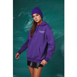 Kapüşonlu Baskılı Sweatshirt