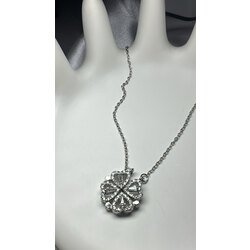 Silver Açılabilir Kalp Yonca Kolye