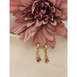 Gold Kırmızı Balık Küpe