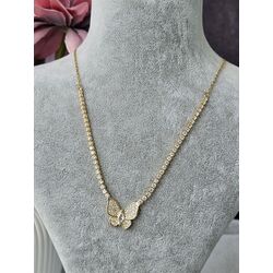 Gold Gemmy Butterfly Kolye
