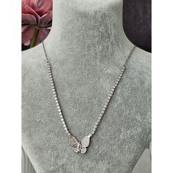 Silver Gemmy Butterfly Kolye
