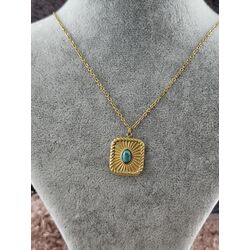 Mavi Taşlı Vintage Kolye