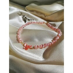 Butterfly Pembe Kolye