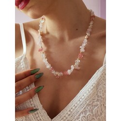 Pembe Kuvars & Gül Kuvars Kolye
