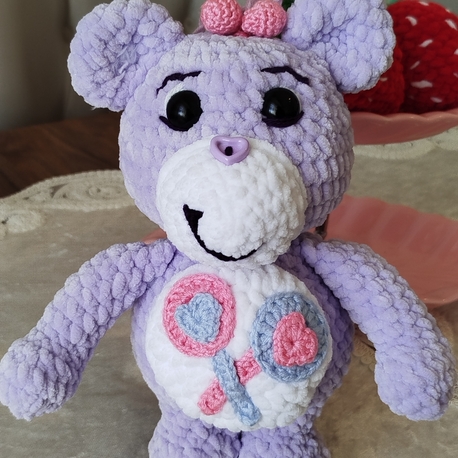 Mor renkli, tığ işi Share Bear | Mor Ayı |