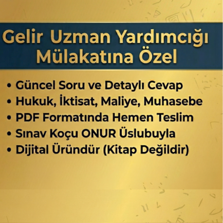 Mülakatlar İçin Ders Notları (maliye, hukuk, iktisat ve muhasebe)